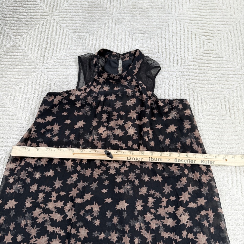 BCBGeneration Star Print Dress Womens S Black Celestial Whimsigoth Ethereal Edgy - Picture 10 of 13